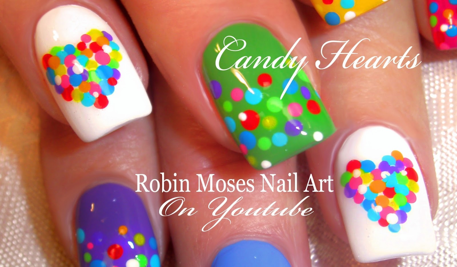 Nail Art By Robin Moses: Easy Valentine Nails! Cute Rainbow Candy - 1600x935 - jpeg Simple Valentines Nail Art